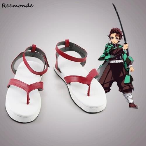 Anime Demon Killer: Kimetsu no Yaiba Kamado Hibiscus Tanjirou Shoes Kamado Nezuko Cosplay Shoes Split Toe Socks Halloween Boots