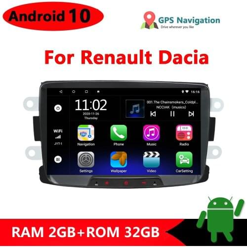 Android 10 Quad Core Car Radio Player WIFI FM Mirror Link USB For Renault Duster/Logan/Dokker 2DIN