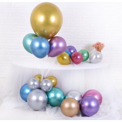 5/12/18 inch Metallic Big Latex Balloon Wedding Birthday Party Decorations helium Chorme globos Baby Shower Metal Kids Toy Balls