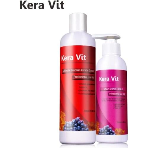 Brazilian Grape Keratin Hair Treatment 1.6% Formaldhyde Straighten Hair+Daily Hair Conditioner For Protection Free Shipping
