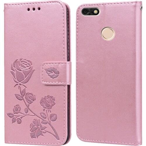 Luxury Leather Flip Book Case for Huawei Ascend P9 Plus P9 Lite Mini Smart 2016 2017 Rose Flower Wallet Stand Case Phone Cover