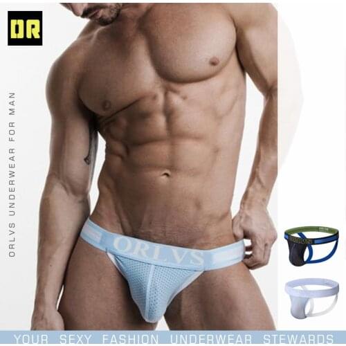 Men Sexy Jockstrap Male Underwear Cueca Thongs Men G-String Breathable Mesh Jockstrap Penis Pouch Men Underwear Buttocks Hollow