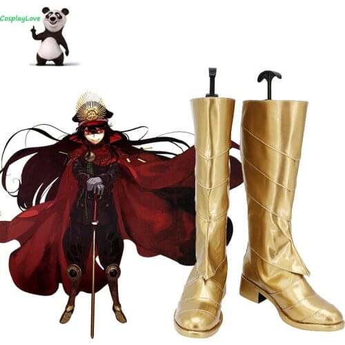 FGO Fate Grand Order Archer Oda Nobunaga Gold Cosplay Shoes Long Boots Leather Custom Made CosplayLove For Halloween