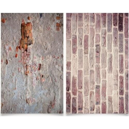 Crack Old Wall Brick Photo Studio Backgrounds 57x87cm 2sides PVC Cover Waterproof Paper Backdrops Wood Marble Wall Printing