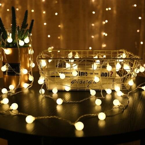 YINGTOUMAN 10m 80led String Lights AC200V Ball Lighting Holiday Decoration Lamp Festival Christmas Light EU Plug