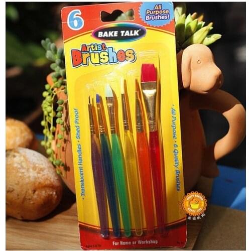 Fondant Baking Glue Pen Embroidery Pen Cream Coloring Powder Strokes 6 Sets