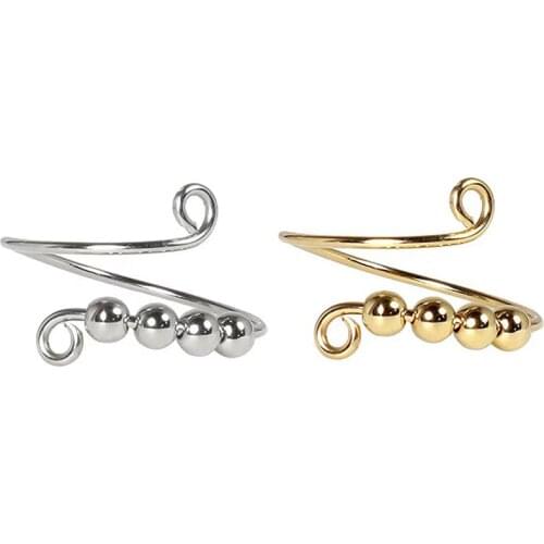 Fidget Beads Rings Rotate Anti Stress Anxiety Women Antistress Spiral Jewlery