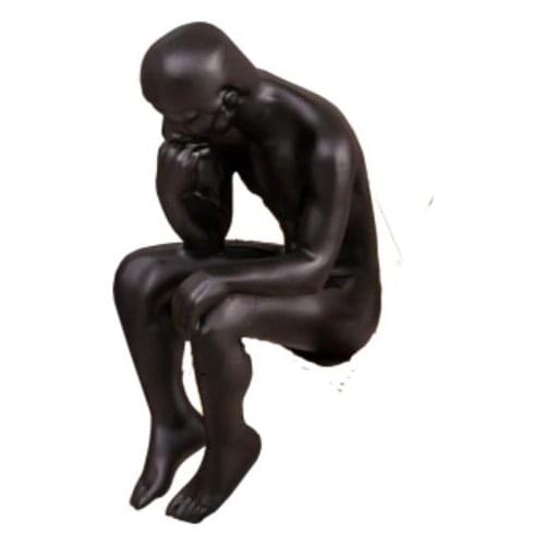 Sample room furnishing heavy thinker resin black postmodern design sales office european-style soft sculpture crafts statue home