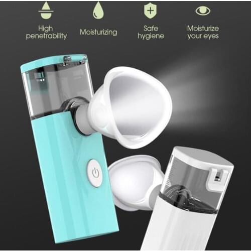 Mini Handy Nano Eye Steamer Water Mist Moisture Atomization Moisturizing Refreshing with 2x Silicone Eye Cup for Eye Care Makeup