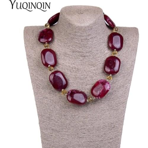 Fashion Big Long/Custom Choker Necklaces Female Statement Vintage Necklace Women Natural Stone Resin Acrylic Designer Necklace