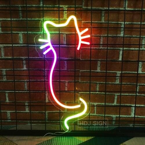 Custom Neon Sign Colorful LED Light Cat Logo Plaque Suitable For Cafe Bar Home Bedroom Wall Decor Creative Gift
