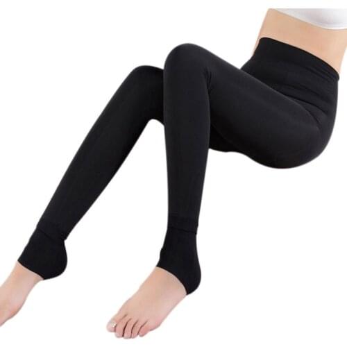 New Fashion Women Ladies Winter Warm Thermal Thick Warm Solid Fleece Lined Stretch Pants Slim Leggings Black Gray Brown Beige