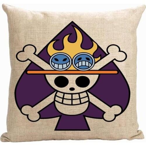 Skull pillow cover, Japanese cartoon Animation One Piece Luffy Joba poker cute throw pillow cover pillowcase