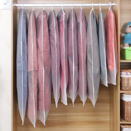 Hanging Garment Bag Lightweight Clear Full Zipper Suit Bags (Set of 10) PEVA Moth-Proof Breathable Dust Cover for Closet Clothes