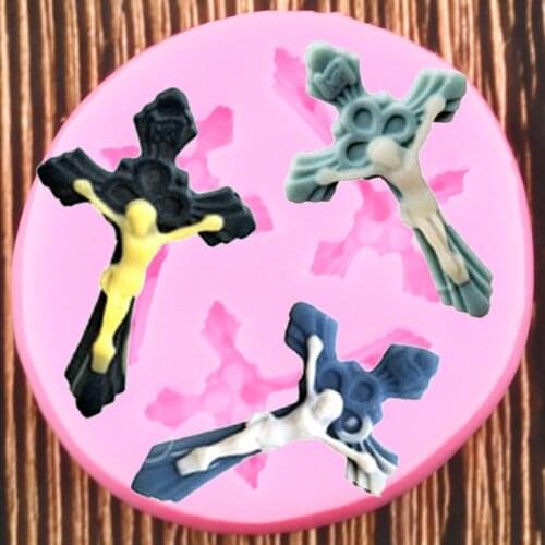 3D Cross Silicone Molds Fondant Mould DIY Cake Decorating Tools Chocolate Gumpaste Polymer Clay Candy Moulds