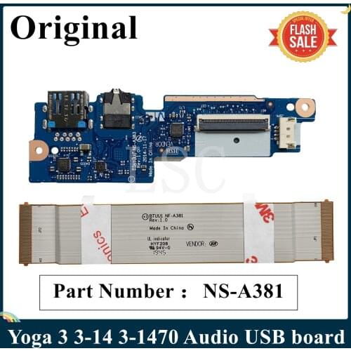 LSC Original Audio USB Board For Lenovo Yoga 3 3-14 3-1470 BTUU1 NS-A383 REV:1.0 NS-A381 DA30000ES30 100% Working