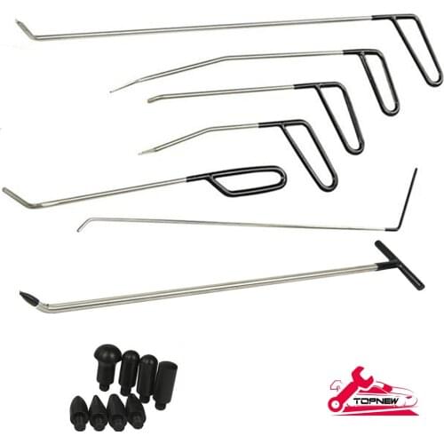 Dent Removal Rods Tools Dent Repair Kit 6 pcs Rod hook C & tap down with 1pc R1 push hooks
