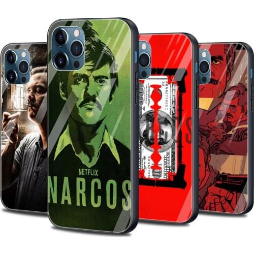 Narcos TV series Pablo escobar Phone case For iphone 13 12 11 mini xs max xR x 8 7 6s plus SE Bumper glass Fundas caso