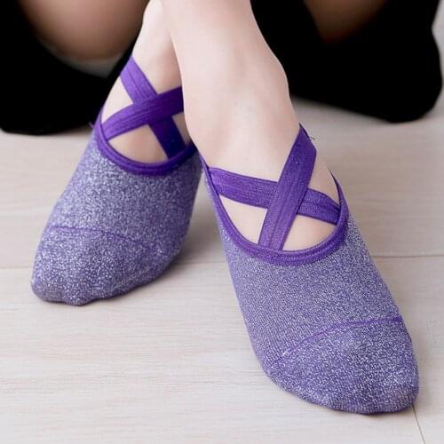 Women High Quality Silver Wire Bandage Cotton Yoga Socks Anti-Slip Quick-Dry Damping Pilates Ballet Gym Good Grip Sport Socks