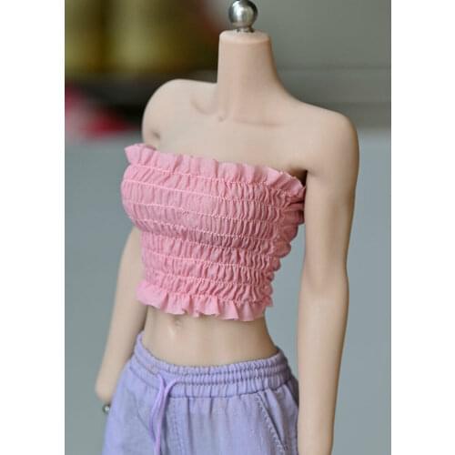1/6th Pink Folds Tube Top Vest Model for 12" Tbl Ph Female Body Action Figure