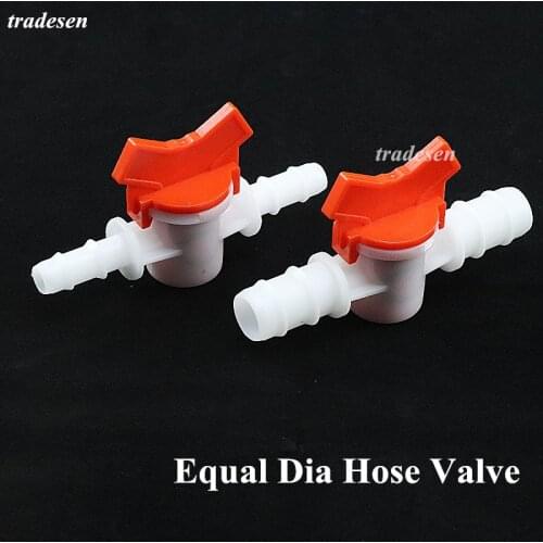 4mm 6mm 8mm 10mm 12mm 16mm 20mm Hose Barb Two Way Plastic Ball Valve Pipe Connectors Aquarium Garden Micro Irrigation Fittings