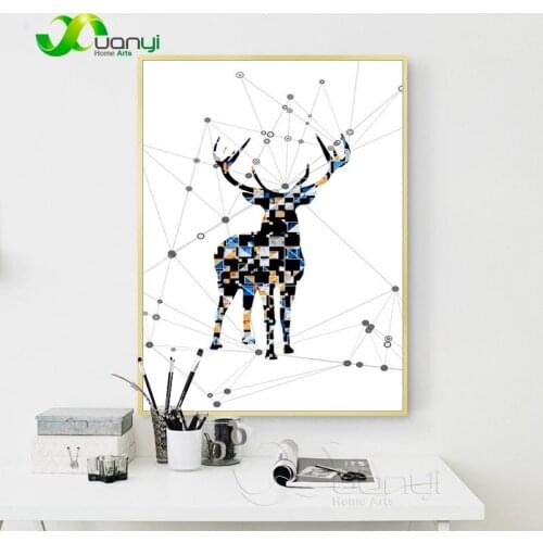 1 Pcs Abstract Canvas Nordic Deer Wall Painting Nodic Decoraction Poster Modular Wall Pictures For Kids Room HD Prints Unframed
