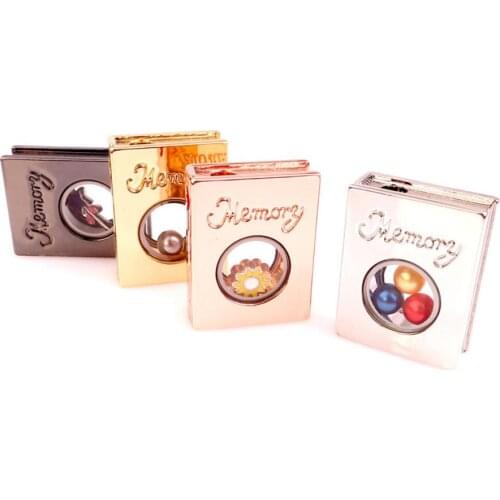 1PCS/lot Memory Dictionary Book Floating Locket Glass Magnetic Locket Pendant Fit For 6mm Pearl Women Gift Jewelry