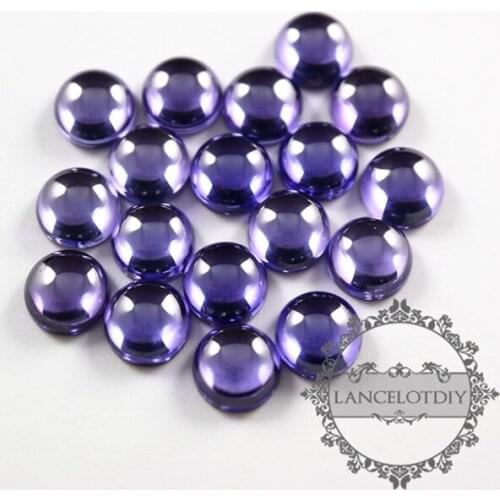 10mm round purple high quality artificial zircon cabochon DIY supplies 4110136