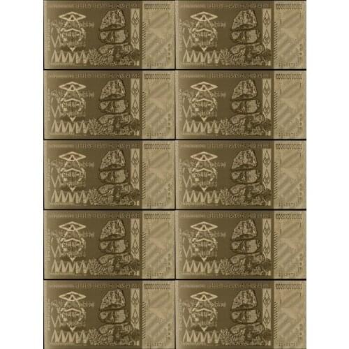 10pcs 24K Gold Plated Zimbabwe One Hundred Trillion Dollar Gold Banknote and 1 Certificates Collection Souvenir Gift