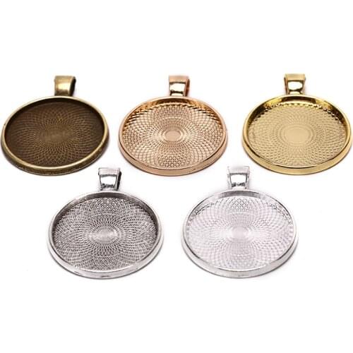 10pcs Alloy Pendant Blank Setting Tray Glass Cabochons DIY Craft Jewelry Making