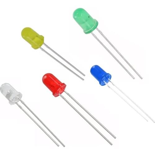 100pcs/LOT 3mm LED Light Beads Red Yellow Blue Green White 3MM Light-emitting diodes