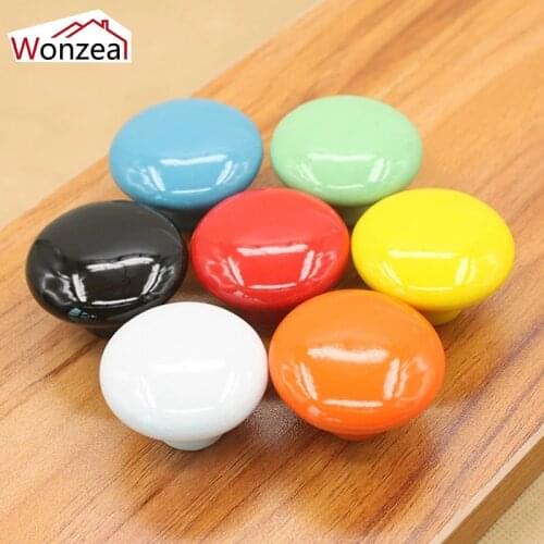 2PCS Ceramic Round Furniture Knobs Colorful Drawer Knobs Cabinet Pulls Kitchen Door Wardrobe Handles 33mm 39mm