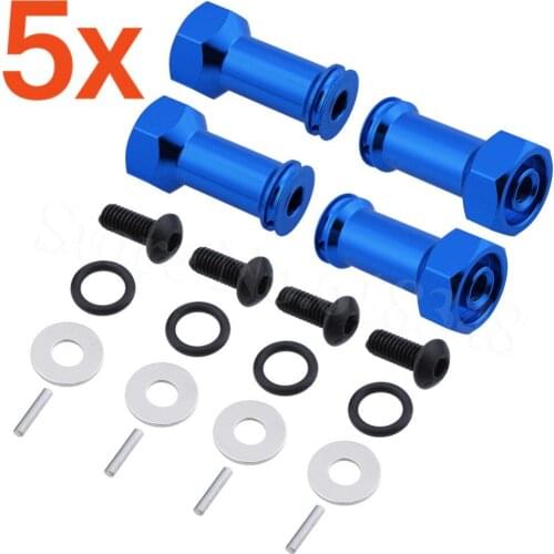 5 Sets Aluminum 12mm Wheel Hex Extension Adapter Hub 24mm For Traxxas 1/16 Slash 4WD E-Revo Summit VXL RC Hobby Car Hop Up Parts