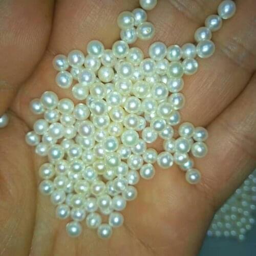 5 pcs/lot, 4-4.5 mm high luster AAA perfect round nature freshwater loose pearl,half hole or no hole