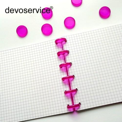 50Pcs Transparent Colored Plastic Binding Ring Disc 20mm Color Loose Ring Circa Roll Mushroom Hole Inner Books Office Supplies