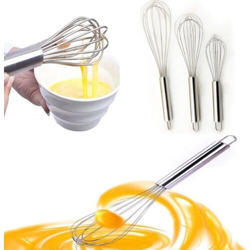 8/10/12inches Stainless Steel Balloon Wire Whisk Egg Beater Mixer Baking Utensil