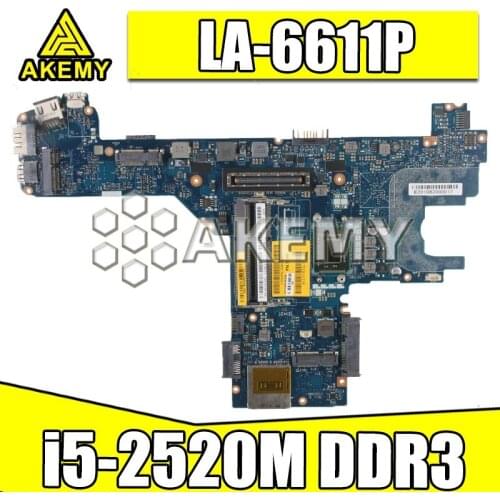 Akemy PANANNY 0GD76D GD76D LA-6611P For DELL For DELL LATITUDE E6320 laptop motherboard i5-2520M DDR3 tested G45F1 0G45F1