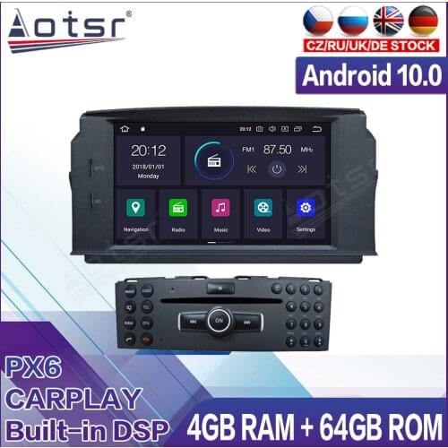 For Mercedes Benz C200 C180 W204 2007-2010 Car Multimedia Radio Player Stereo Vertical Android Recorder Audio Navi GPS Head Unit