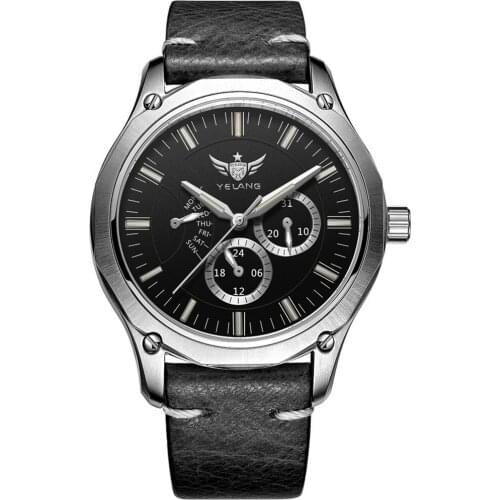 Yelang Mens Pilot Watches Men Tritium Watch Quartz Wristwatch T100 Luminous 100m Waterproof Sapphire Military Week Date 24Hours