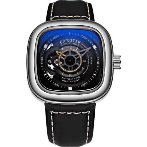 Fashion watches Men automatic mechanical watch mens watch hollow square large dial waterproof watch Popular watch Montre Homme