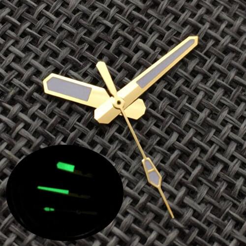 New Gold Edge Green Luminous Watch Hand Needle Set fit NH35A NH36A 7s26 7s36 7s25 7s35 6r15 4r15 4r35 4r36 6309 7002 7009