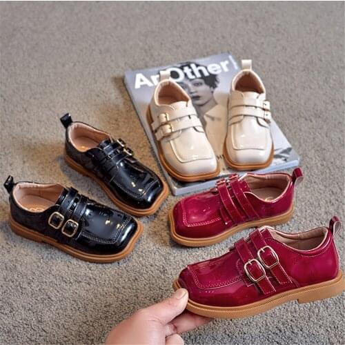 Kids Shoe Girls Autumn New Princess Single Shoes Girls Patent Leather Princess British Retro Leather Boys Shoes