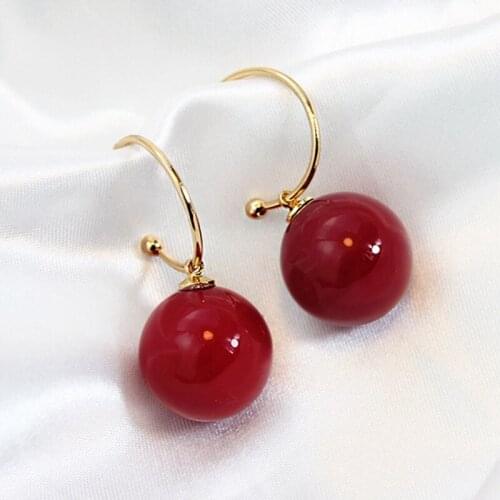 European and American Fashionable Exaggerated Pearl Earrings Pearl Hoop Drop Earrings Dangle Earrings Trendy Style Elegant Women