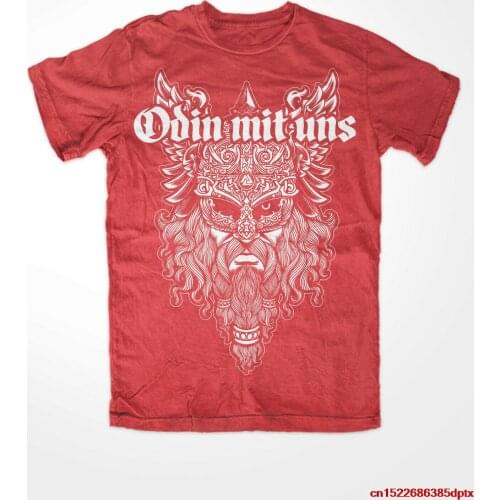 Odin mit Uns T-Shirt ROT Wolf Odins , Berserker , Viking , Walhalla