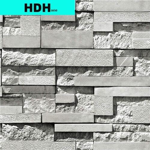 HDHome Grey Brick Peel and Stick Wallpaper Brick Stone Self Adhesive Wallpaper Vinyl Removeable Contact Paper for Home Decor