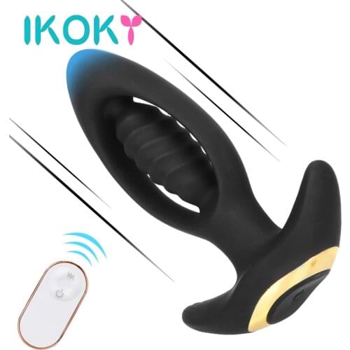 IKOKY Anal Plug Vibrator Prostate Massage Adult Products Wireless Remote Control Sex Toys For Men Women 9 Frequency Butt Plug