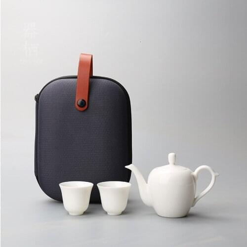 Ceramic Porcelain Teapot & Teacups Travel Office Kung Fu Tea Set Teaware Handmade Portable Chinese Tea Set Tea Pot and Cup Set