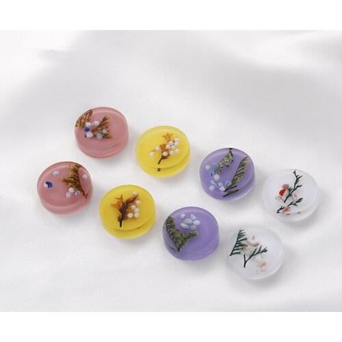 Minimum order 20pcs/lot handmade resin fashion beads color round shape diy jewelry earrings pendants accessory