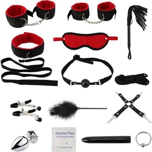 Multifunctional BDSM Sex Bondage Sets Restraint Kits for Couple Bed Games Flirting Toys Anal Dildos Vibrator Sex Toys