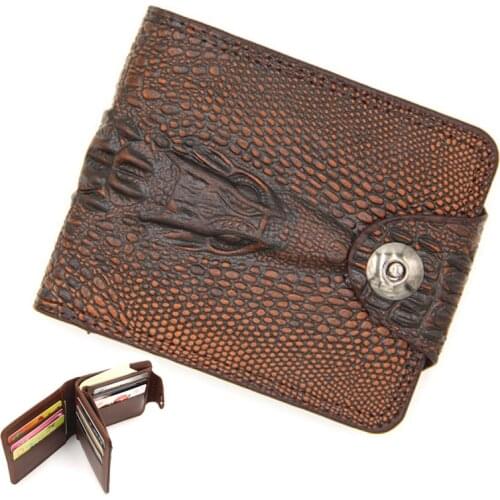 Pu leather mens wallet leather genuine short purse billetera hombre men wallets vintage style cartera hombre crocodile